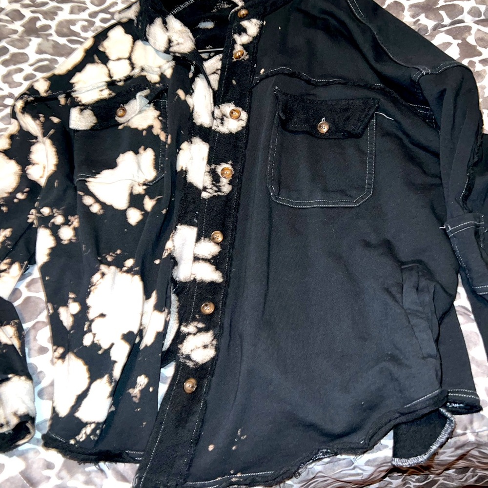 Half bleached shacket